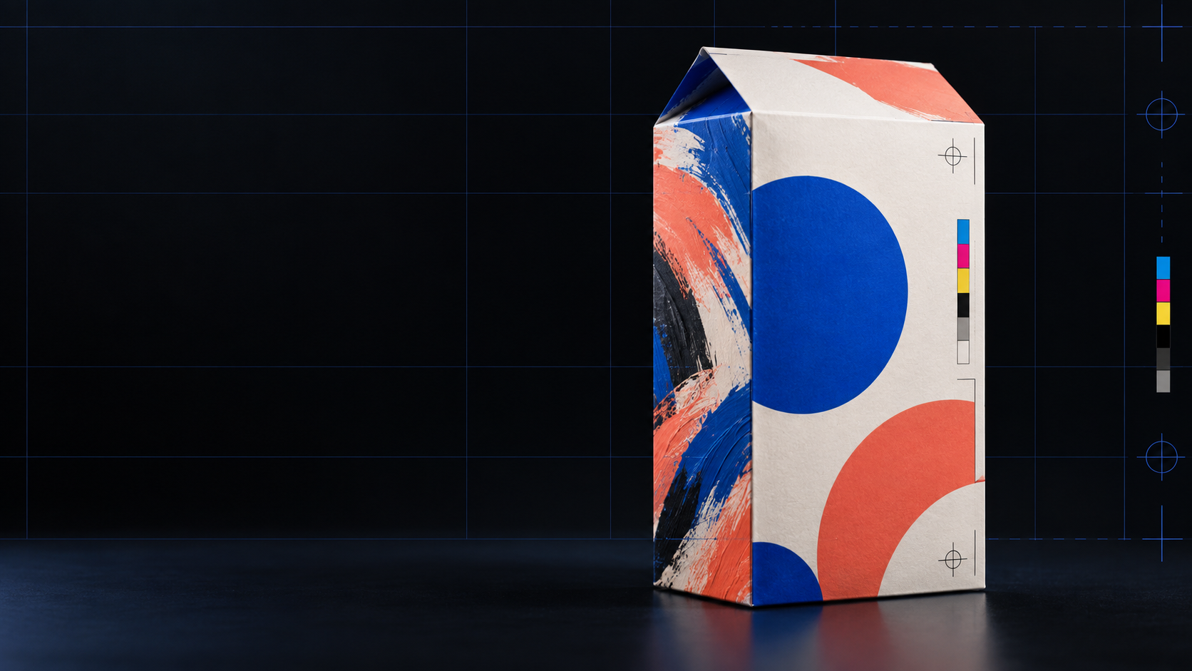 A packaging concept transitioning from expressive artwork into precise, print-ready packaging